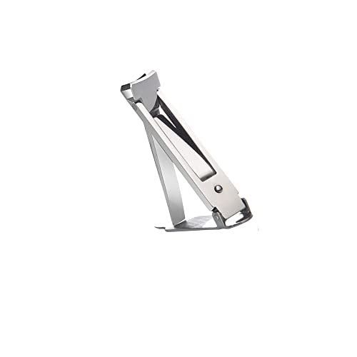 Haisiboya Heavy Duty Nail Clippers with Keychain - Professional Folding Nail Cleaner for Thick Toenails & Fingernails, Men & Women, Silver Metal - görsel 2
