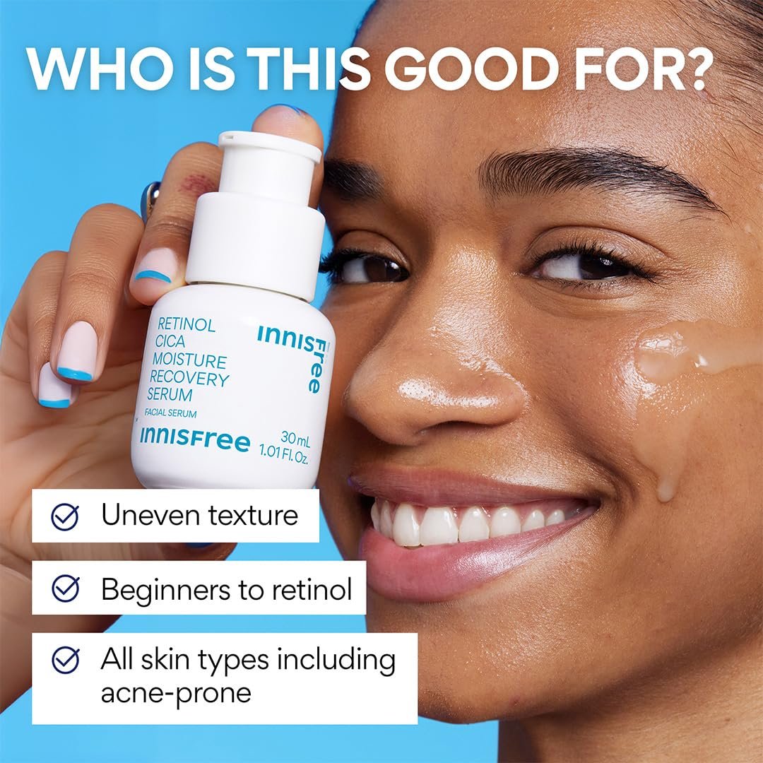 innisfree Retinol Cica Serum with Salicylic Acid - Korean Moisture Recovery Treatment for Beginners, 1.01 Fl Oz Avelisse