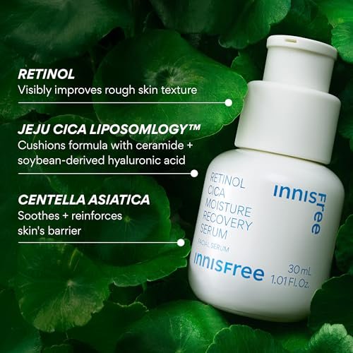 innisfree Retinol Cica Serum with Salicylic Acid - Korean Moisture Recovery Treatment for Beginners, 1.01 Fl Oz Avelisse