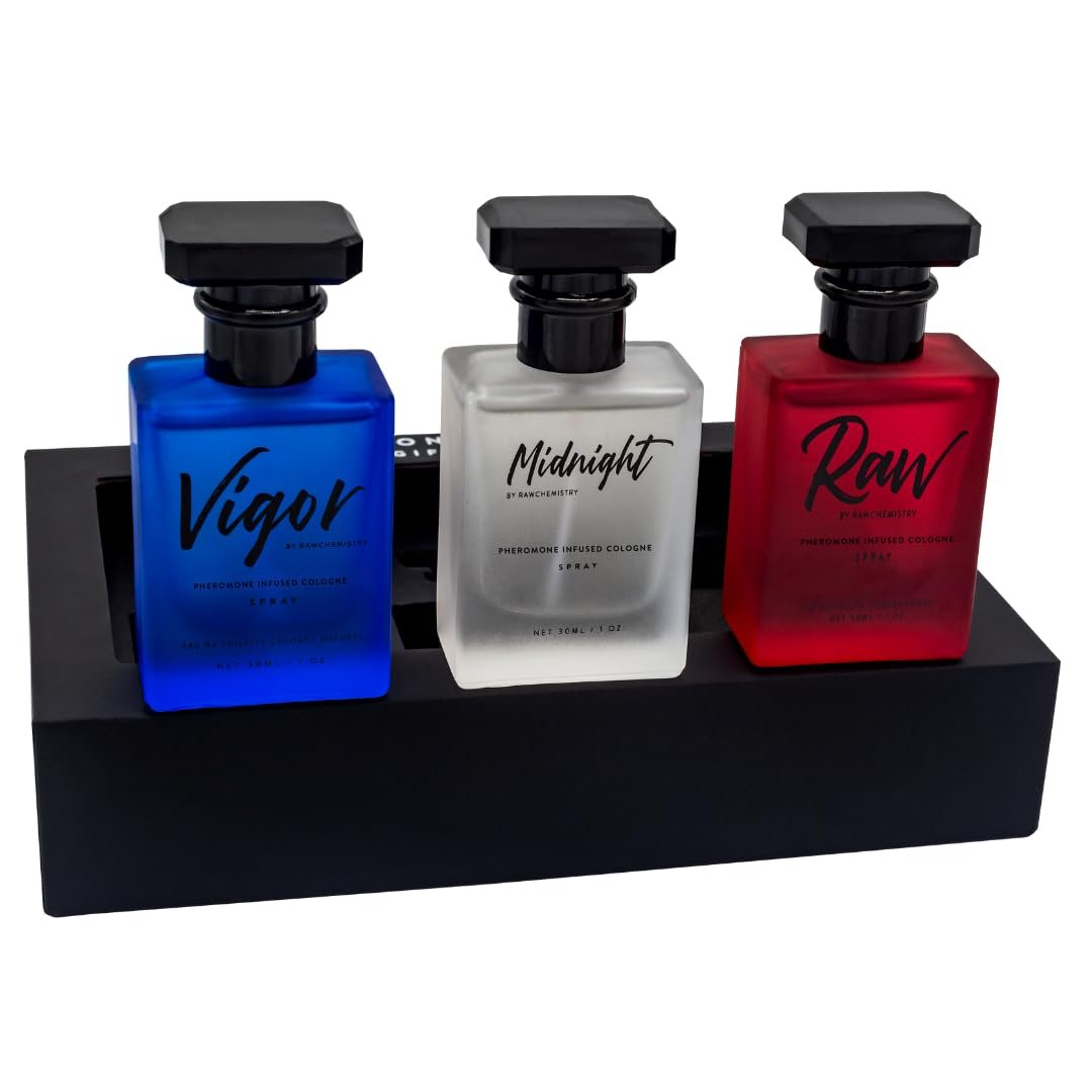 RawChemistry Pheromone Cologne Gift Set for Men - 3x1 Fl Oz Bottles, Long-Lasting Scent Avelisse