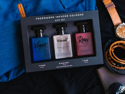 RawChemistry Pheromone Cologne Gift Set for Men - 3x1 Fl Oz Bottles, Long-Lasting Scent Avelisse