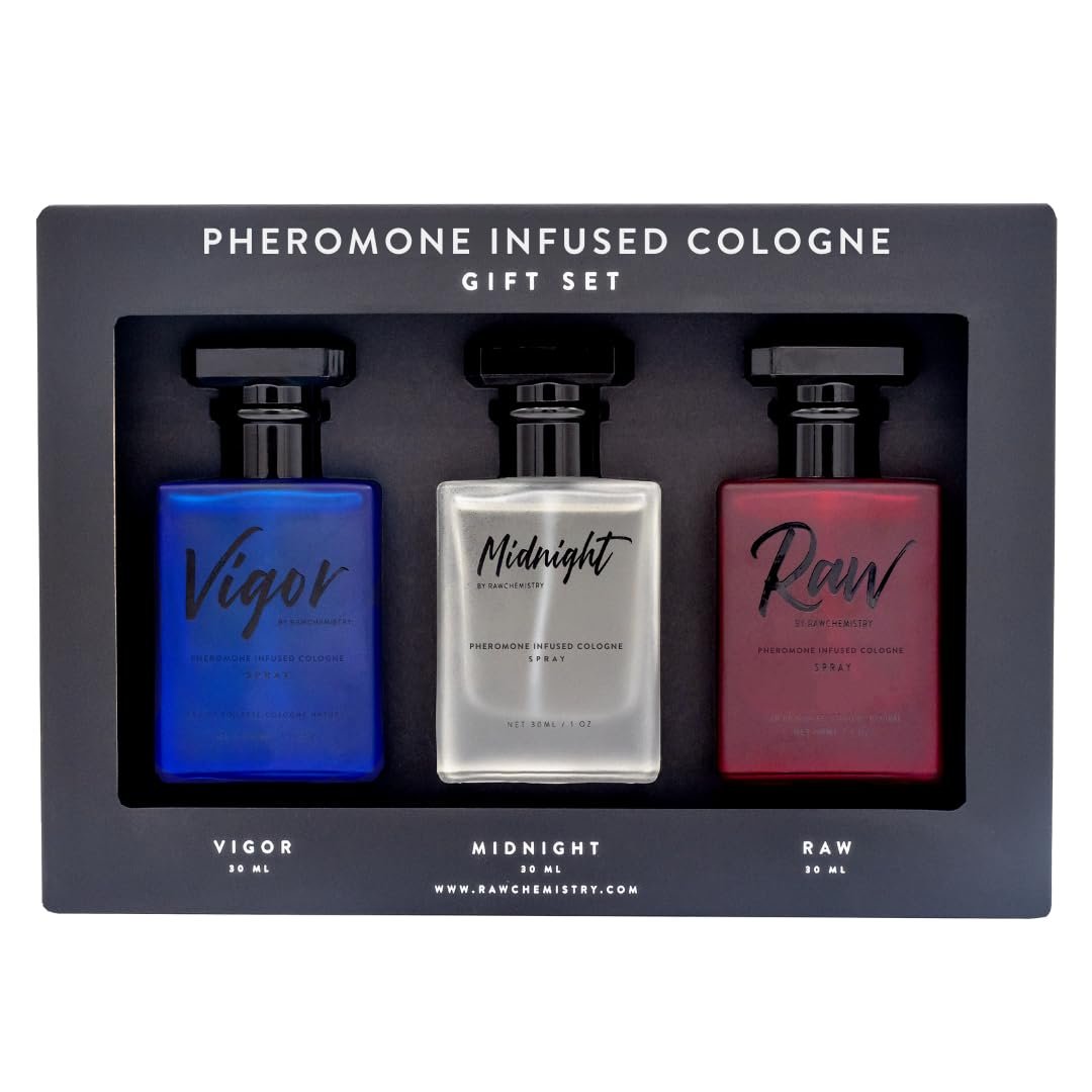 RawChemistry Pheromone Cologne Gift Set for Men - 3x1 Fl Oz Bottles, Long-Lasting Scent Avelisse
