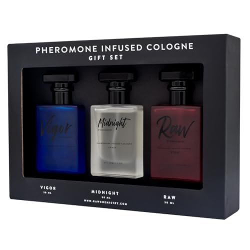 RawChemistry Pheromone Cologne Gift Set for Men - 3x1 Fl Oz Bottles, Long-Lasting Scent Avelisse