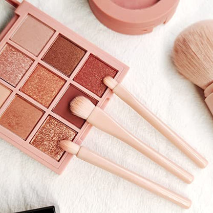 Blavvennt 4-in-1 Travel Makeup Brush Set: Retractable Mini Foundation, Blending & Eye Shadow Brushes for Women