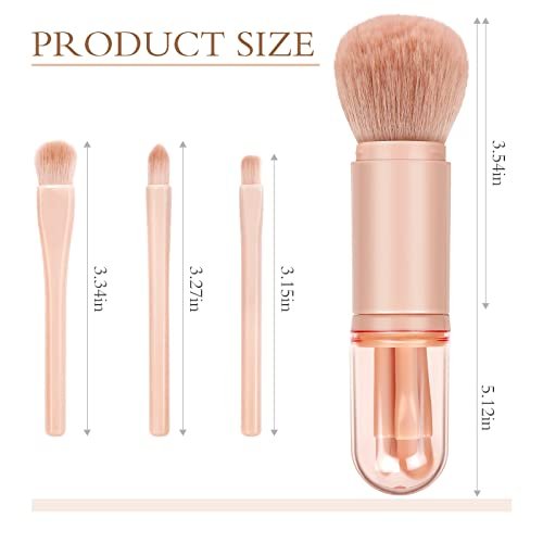 Blavvennt 4-in-1 Travel Makeup Brush Set: Retractable Mini Foundation, Blending & Eye Shadow Brushes for Women - görsel 4