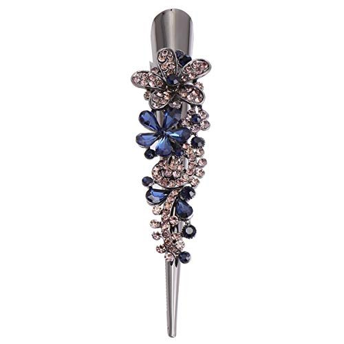 Kichvoe Vintage Metal Alligator Hair Clip - Blue Rhinestone Duckbill Design for Women and Girls - görsel 2