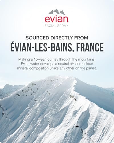 Evian Facial Spray 5 oz Duo - Hydrating Mineral Water Mist for Face & Skin, Refreshes Makeup, Sets & Tones, Daily Skincare Lightweight Moisturizer Mist (Twin Pack) Avelisse