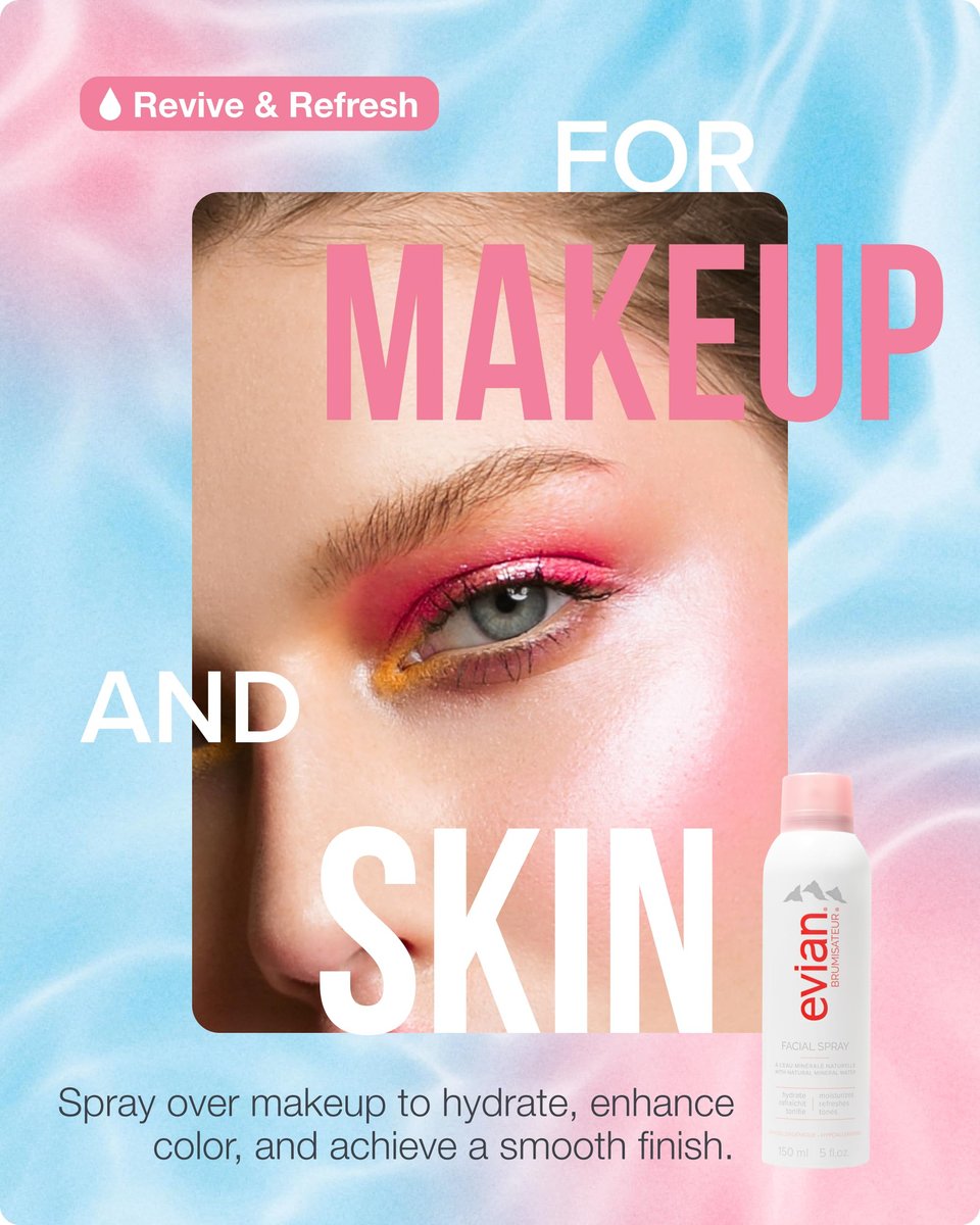 Evian Facial Spray 5 oz Duo - Hydrating Mineral Water Mist for Face & Skin, Refreshes Makeup, Sets & Tones, Daily Skincare Lightweight Moisturizer Mist (Twin Pack) Avelisse