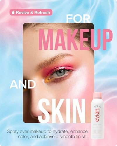 Evian Facial Spray 5 oz Duo - Hydrating Mineral Water Mist for Face & Skin, Refreshes Makeup, Sets & Tones, Daily Skincare Lightweight Moisturizer Mist (Twin Pack) Avelisse
