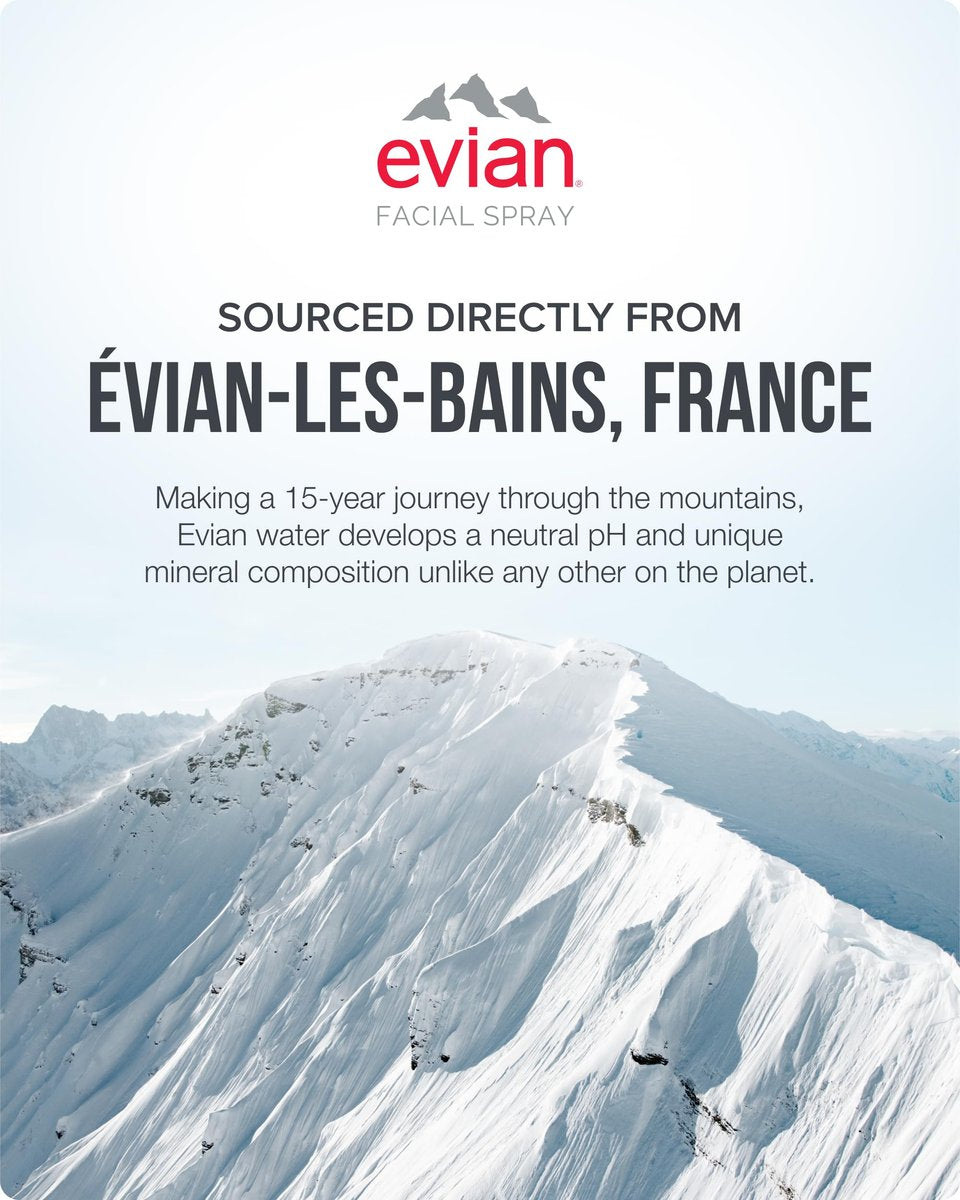Evian Facial Spray 5 oz Duo - Hydrating Mineral Water Mist for Face & Skin, Refreshes Makeup, Sets & Tones, Daily Skincare Lightweight Moisturizer Mist (Twin Pack) Avelisse