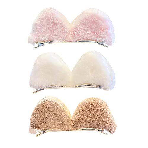 3 Pairs Cute Cat Ears Hair Clips - Animal Lolita Cosplay Hairpins for Women & Girls - görsel 2