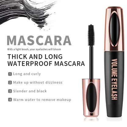 Yasovigi 3-Pack 4D Silk Fiber Lash Mascara – Waterproof, Smudge-Proof, Volumizing & Lengthening Eyelash Extension Mascara, Hypoallergenic Formula (Black, 1.67 Fl Oz Each)