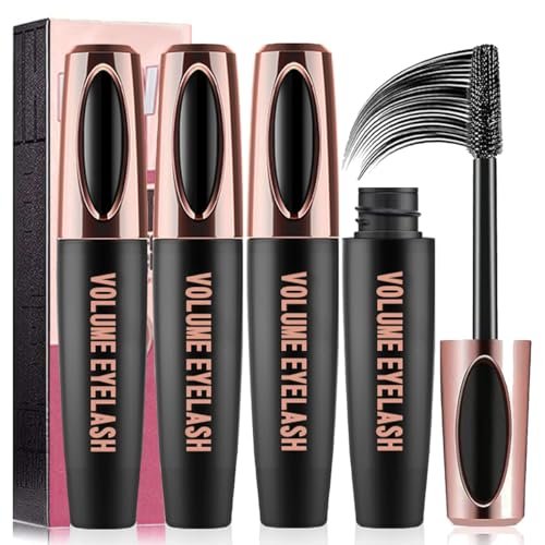 Yasovigi 3-Pack 4D Silk Fiber Lash Mascara – Waterproof, Smudge-Proof, Volumizing & Lengthening Eyelash Extension Mascara, Hypoallergenic Formula (Black, 1.67 Fl Oz Each) - görsel 2