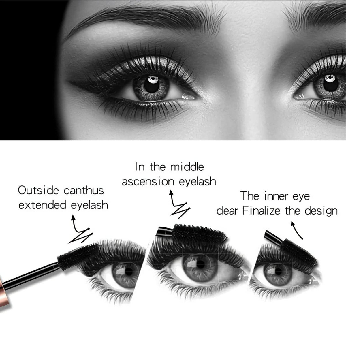 Yasovigi 3-Pack 4D Silk Fiber Lash Mascara – Waterproof, Smudge-Proof, Volumizing & Lengthening Eyelash Extension Mascara, Hypoallergenic Formula (Black, 1.67 Fl Oz Each) - görsel 11