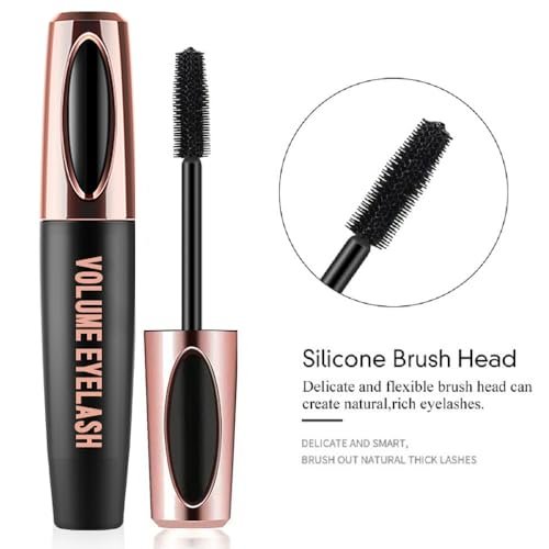 Yasovigi 3-Pack 4D Silk Fiber Lash Mascara – Waterproof, Smudge-Proof, Volumizing & Lengthening Eyelash Extension Mascara, Hypoallergenic Formula (Black, 1.67 Fl Oz Each) - görsel 8