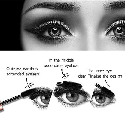 Yasovigi 3-Pack 4D Silk Fiber Lash Mascara – Waterproof, Smudge-Proof, Volumizing & Lengthening Eyelash Extension Mascara, Hypoallergenic Formula (Black, 1.67 Fl Oz Each)