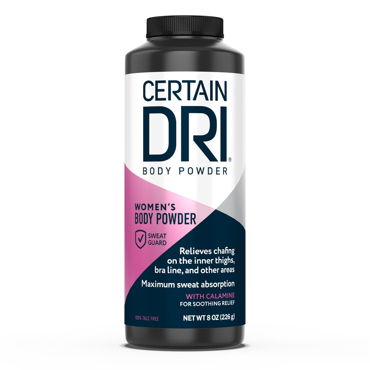 Certain Dri Women's Body Powder - Talc-Free, Triple-Action Sweat, Odor & Moisture Control, Anti-Chafing Calamine Formula, Doctor-Recommended for Sensitive Skin - 8 oz - görsel 1
