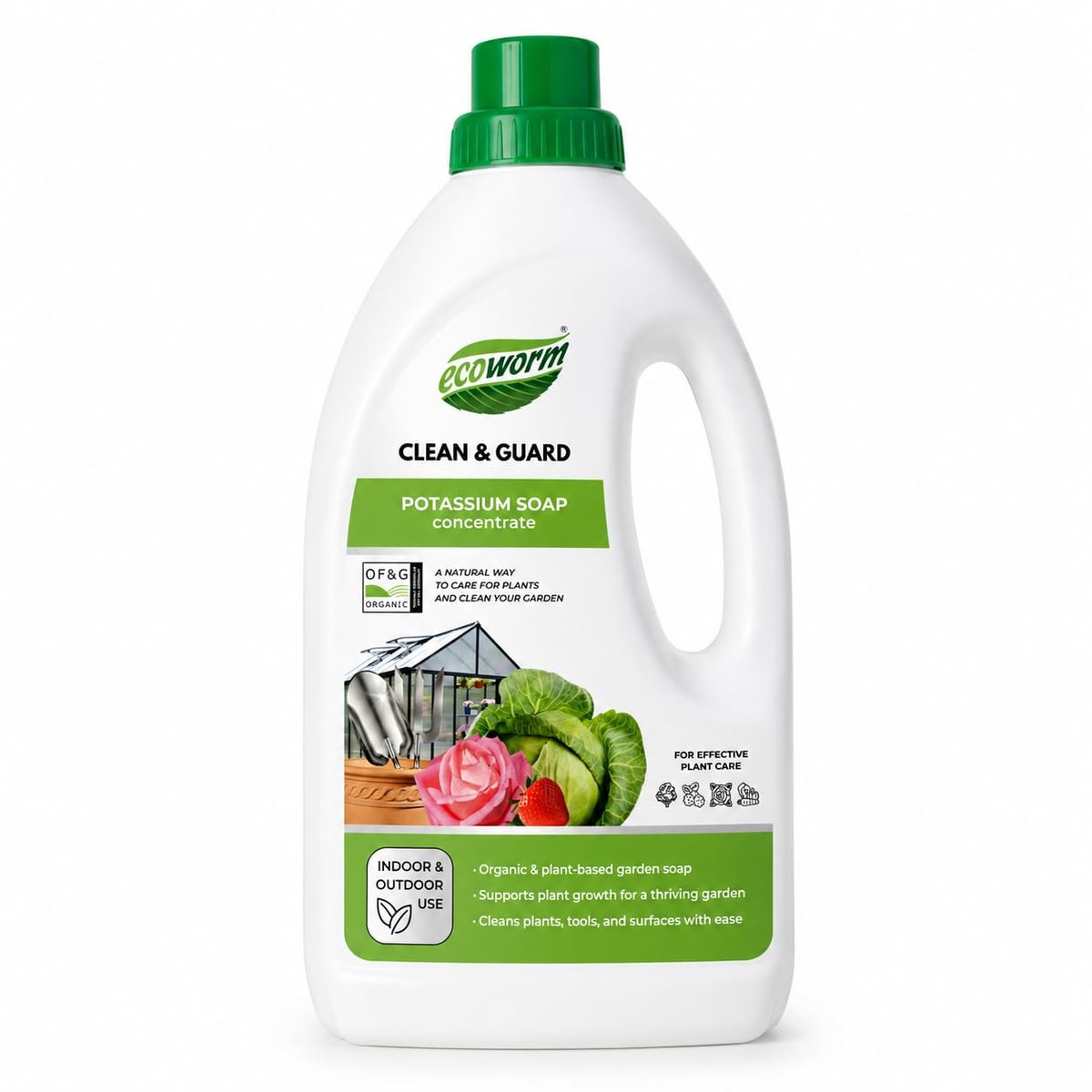 Ecoworm Horticultural Soap Concentrate for Plants – Dilutable Plant Leaf Cleaner & Natural Plant Care Spray, Potassium Soap for Indoor & Outdoor Plants (34 fl oz) Avelisse