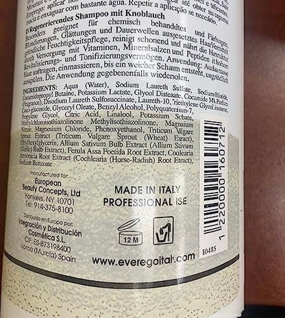 Ever Ego Italy Garlic Shampoo & Garlic Mask Treatment Plus 1000ml + Cren Energizing Lotion 125ml