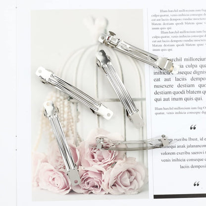 Cinaci 50-Pack 3-Inch Silver Metal Hair Clips - Blank French Barrettes for DIY Crafts & Everyday Use