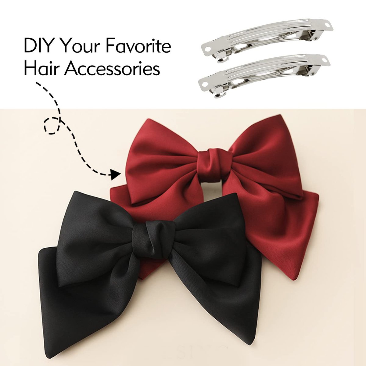 Cinaci 50-Pack 3-Inch Silver Metal Hair Clips - Blank French Barrettes for DIY Crafts & Everyday Use - görsel 9
