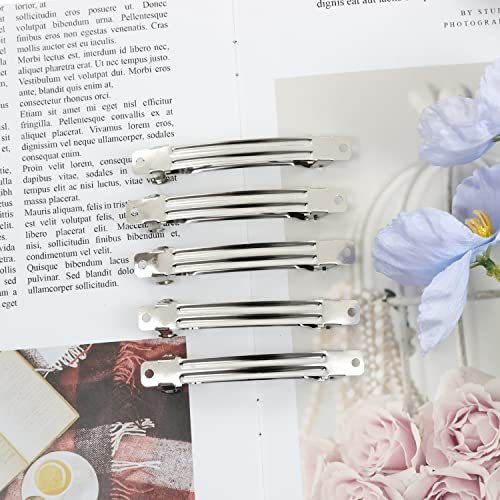 Cinaci 50-Pack 3-Inch Silver Metal Hair Clips - Blank French Barrettes for DIY Crafts & Everyday Use - görsel 6