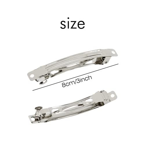 Cinaci 50-Pack 3-Inch Silver Metal Hair Clips - Blank French Barrettes for DIY Crafts & Everyday Use - görsel 4