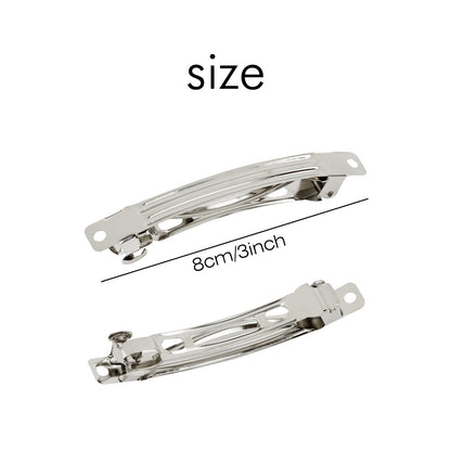 Cinaci 50-Pack 3-Inch Silver Metal Hair Clips - Blank French Barrettes for DIY Crafts & Everyday Use