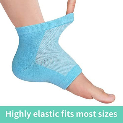 Vaincre Gel Moisturizing Heel Socks for Dry Cracked Feet Women, 4 Pairs - Overnight Cracked Heel Repair Treatment (Regular)