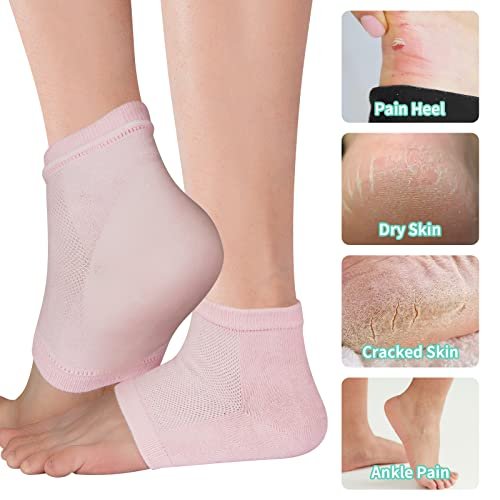 Vaincre Gel Moisturizing Heel Socks for Dry Cracked Feet Women, 4 Pairs - Overnight Cracked Heel Repair Treatment (Regular) - görsel 12