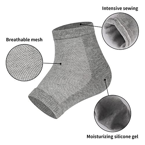 Vaincre Gel Moisturizing Heel Socks for Dry Cracked Feet Women, 4 Pairs - Overnight Cracked Heel Repair Treatment (Regular) - görsel 10