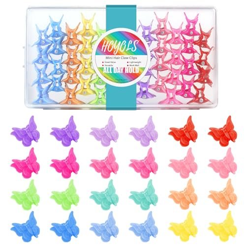 HOYOLS Mini Butterfly Hair Clips - Y2K Small Jaw Hairclips for Women and Teens, 90s Cute Hair Accessories for Braids, 48 Pcs Candy Rainbow - görsel 2