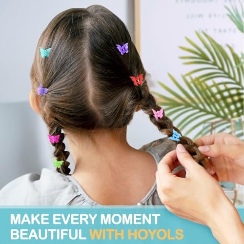 HOYOLS Mini Butterfly Hair Clips - Y2K Small Jaw Hairclips for Women and Teens, 90s Cute Hair Accessories for Braids, 48 Pcs Candy Rainbow - görsel 12