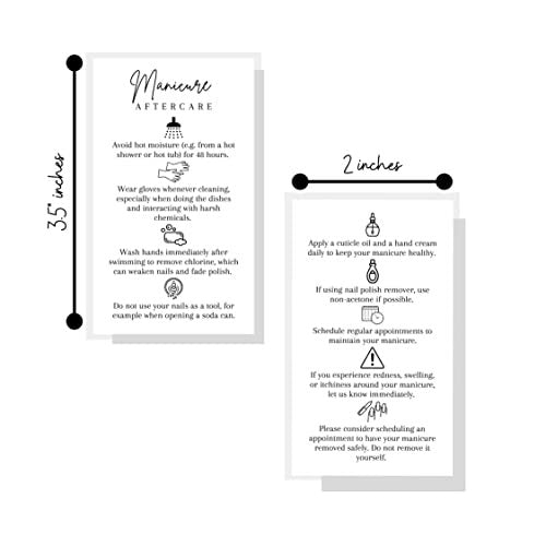 Manicure Aftercare Instruction Cards – 50 Pack Business Size Nail Salon Handout for Nail Care After Manicure or Pedicure, Black and White Design, Protect Your Manicure Cards - görsel 4