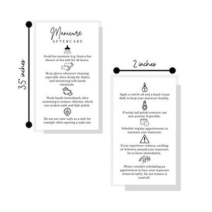 Manicure Aftercare Instruction Cards – 50 Pack Business Size Nail Salon Handout for Nail Care After Manicure or Pedicure, Black and White Design, Protect Your Manicure Cards