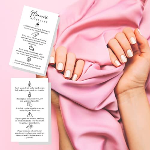 Manicure Aftercare Instruction Cards – 50 Pack Business Size Nail Salon Handout for Nail Care After Manicure or Pedicure, Black and White Design, Protect Your Manicure Cards - görsel 10