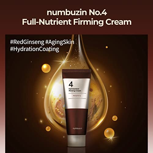 numbuzin No.4 Full-Nutrient Firming Cream – Anti-Aging & Wrinkle Care with Red Ginseng, Niacinamide, Bifida – 2.02 fl. oz. Avelisse