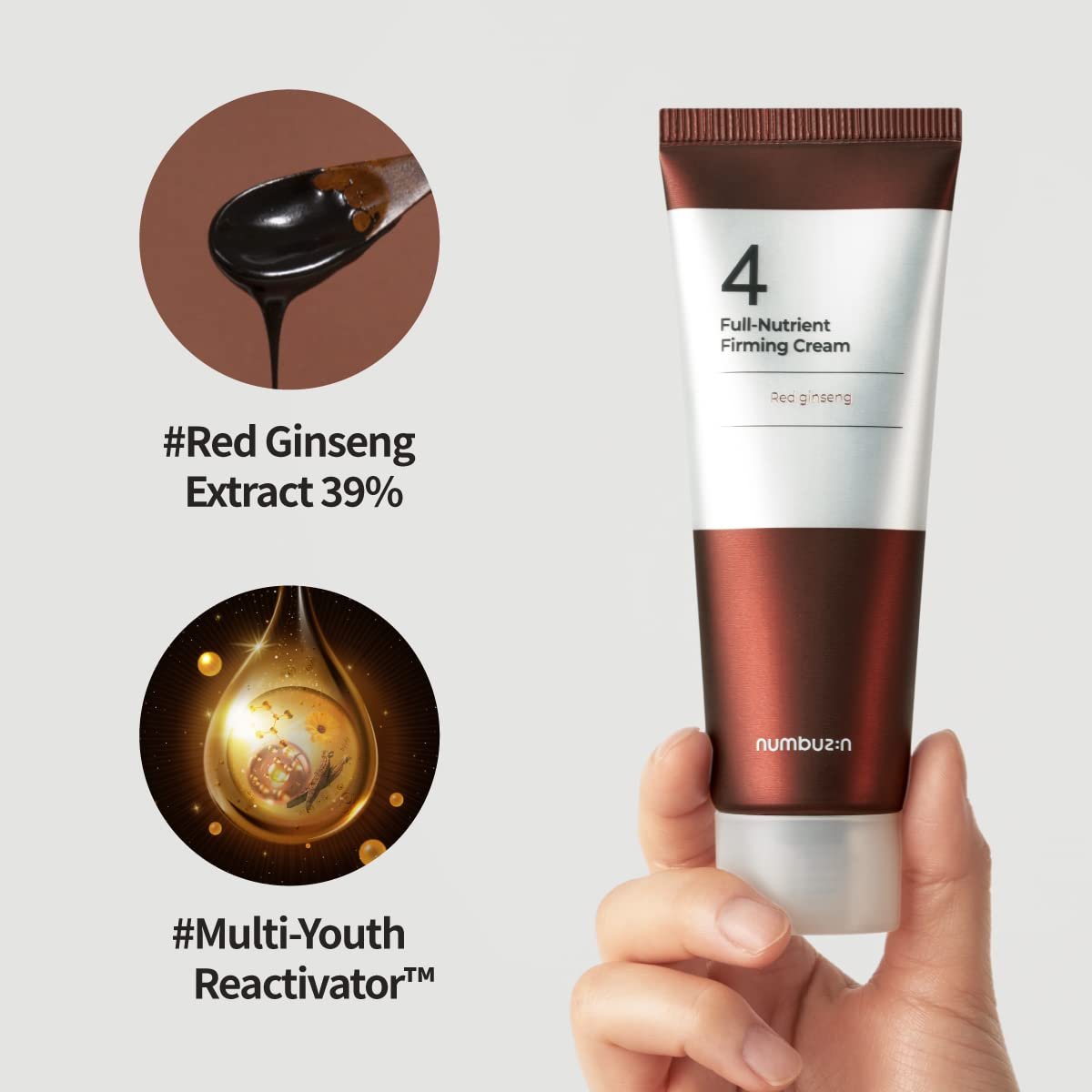 numbuzin No.4 Full-Nutrient Firming Cream – Anti-Aging & Wrinkle Care with Red Ginseng, Niacinamide, Bifida – 2.02 fl. oz. Avelisse