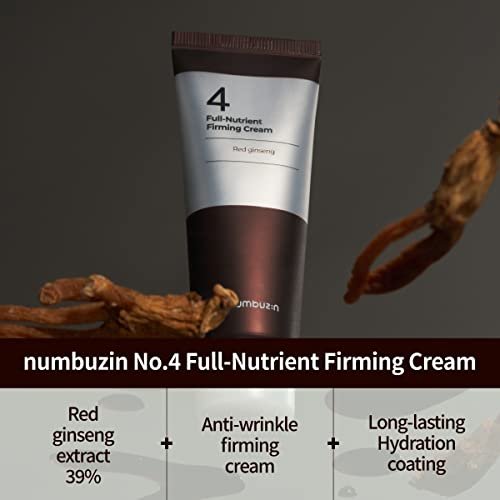 numbuzin No.4 Full-Nutrient Firming Cream – Anti-Aging & Wrinkle Care with Red Ginseng, Niacinamide, Bifida – 2.02 fl. oz. Avelisse