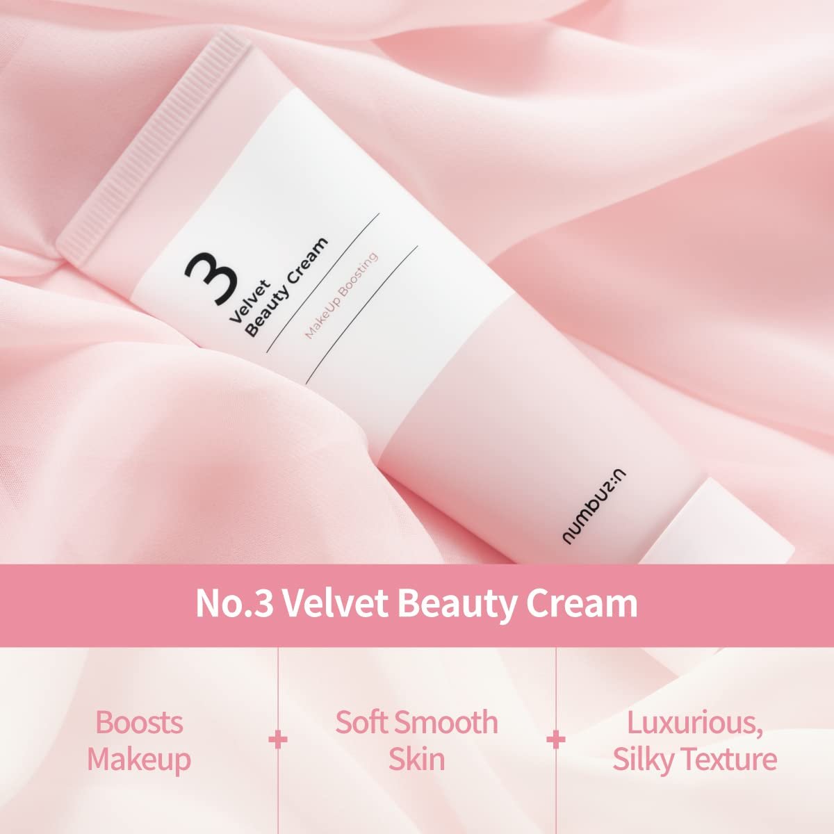 numbuzin No.3 Velvet Beauty Cream – Hydrating Primer & Moisturizer with Niacinamide for Smooth, Poreless Skin (2.02 fl. oz.) - görsel 5
