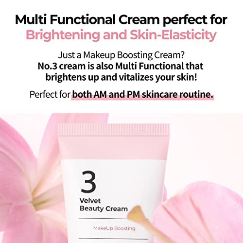 numbuzin No.3 Velvet Beauty Cream – Hydrating Primer & Moisturizer with Niacinamide for Smooth, Poreless Skin (2.02 fl. oz.) - görsel 16