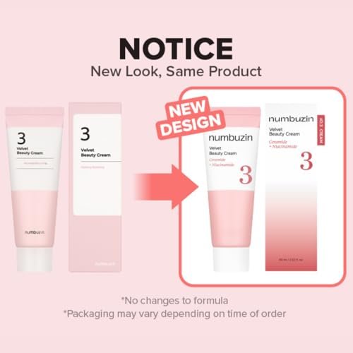 numbuzin No.3 Velvet Beauty Cream – Hydrating Primer & Moisturizer with Niacinamide for Smooth, Poreless Skin (2.02 fl. oz.) - görsel 4