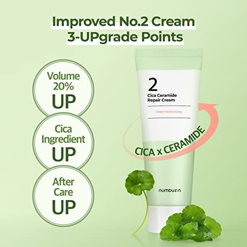 numbuzin No.2 Cica Ceramide Repair Cream - Hydrating & Calming Face Moisturizer for All Skin Types, 2.02 fl. oz. Avelisse