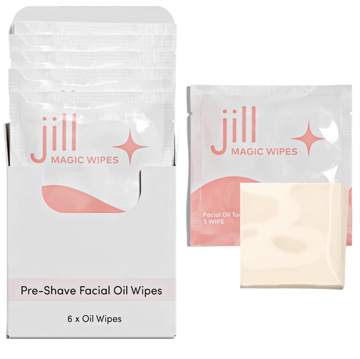 Jill Magic Wipes | Dermaplane Oil Wipes for Pre-Shave Dermaplaning Skin Prep, Vegan-Friendly with Vitamin E + Argan Oil, 6 Pack Avelisse