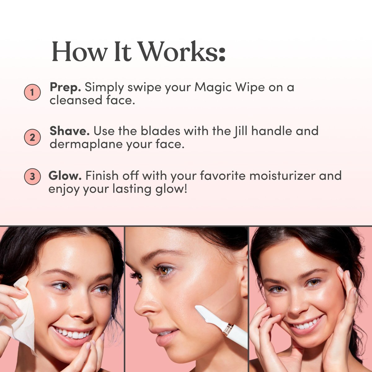 Jill Magic Wipes | Dermaplane Oil Wipes for Pre-Shave Dermaplaning Skin Prep, Vegan-Friendly with Vitamin E + Argan Oil, 6 Pack Avelisse
