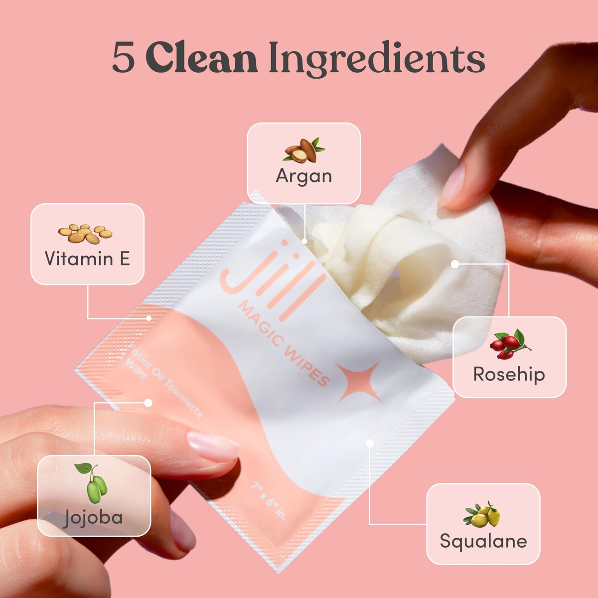 Jill Magic Wipes | Dermaplane Oil Wipes for Pre-Shave Dermaplaning Skin Prep, Vegan-Friendly with Vitamin E + Argan Oil, 6 Pack Avelisse