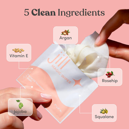 Jill Magic Wipes | Dermaplane Oil Wipes for Pre-Shave Dermaplaning Skin Prep, Vegan-Friendly with Vitamin E + Argan Oil, 6 Pack Avelisse