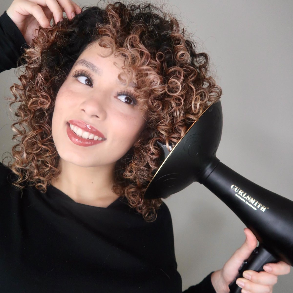 Curlsmith Defrizzion Hair Dryer with Extra Large 8" Diffuser for Curly Hair - Fast Drying, 2 Speeds, 3 Heat Settings, Sustained Cool Setting Avelisse