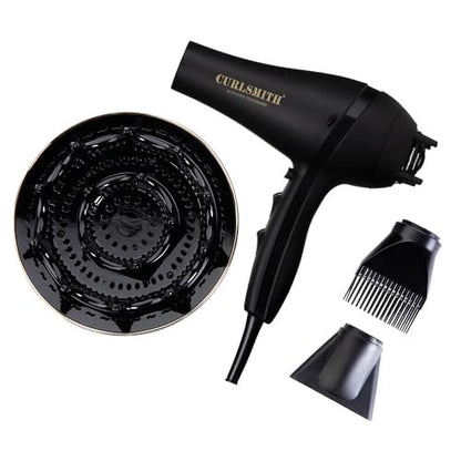 Curlsmith Defrizzion Hair Dryer with Extra Large 8" Diffuser for Curly Hair - Fast Drying, 2 Speeds, 3 Heat Settings, Sustained Cool Setting Avelisse