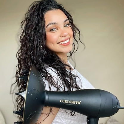Curlsmith Defrizzion Hair Dryer with Extra Large 8" Diffuser for Curly Hair - Fast Drying, 2 Speeds, 3 Heat Settings, Sustained Cool Setting Avelisse